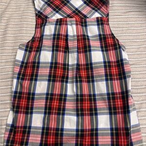 J. Crew Red, Pink & Navy Plaid Sleeveless Top
